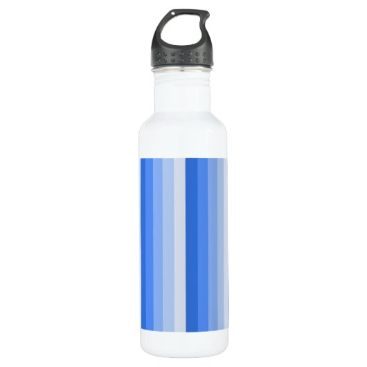 Blauwe schaduwstrepen waterfles  (Voorkant)