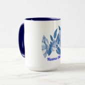 Blauwe schakering mok (Voorkant links)