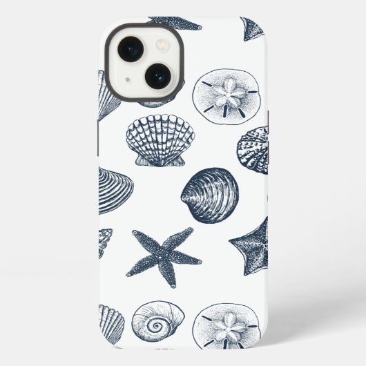 Blauwe schalen iPhone hoesje (Achterkant)