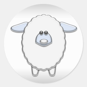 Blauwe Schapen Baby Shower Stickers
