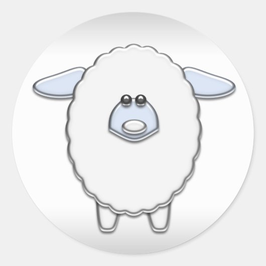 Blauwe Schapen Baby Shower Stickers (Voorkant)