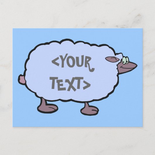 Blauwe Schapen, <YOUR TEXT> Briefkaart (Voorkant)