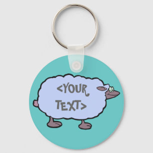 Blauwe schapen,<YOUR TEXT> Sleutelhanger
