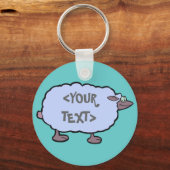 Blauwe schapen,<YOUR TEXT> Sleutelhanger (Voorkant)