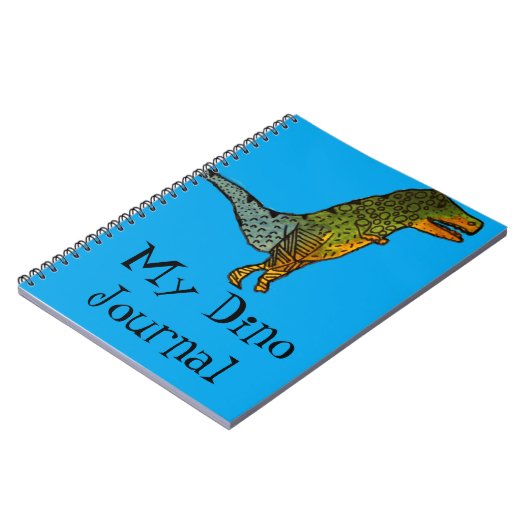 Blauwe schattige dinosaurus T-Rex Dino Journal Notitieboek (Linkerzijde)