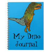 Blauwe schattige dinosaurus T-Rex Dino Journal Notitieboek (Voorkant)