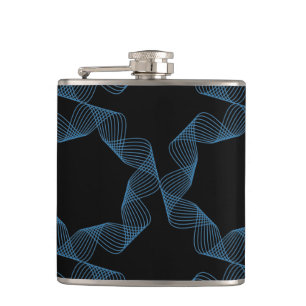 Blauwe, schattige, eenvoudige, elegante geometrisc heupfles
