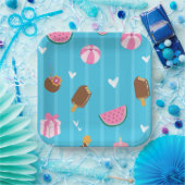 Blauwe schattige illustraties Papieren Bord (Feest)