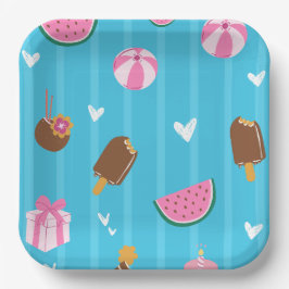 Blauwe schattige illustraties Papieren Bord