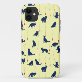 Blauwe schattige kittens en rode vissen Case-Mate iPhone case