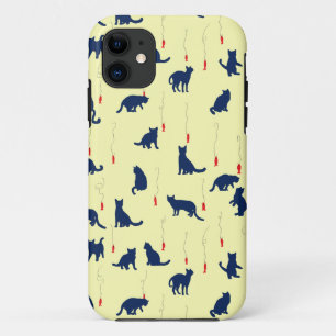 Blauwe schattige kittens en rode vissen Case-Mate iPhone case