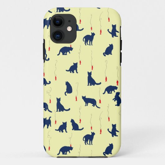Blauwe schattige kittens en rode vissen Case-Mate iPhone case (Achterkant)