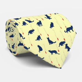 Blauwe schattige kittens en rode vissen stropdas