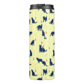 Blauwe schattige kittens en rode vissen thermosbeker (Achterkant)