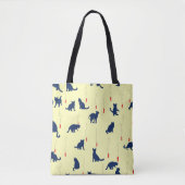 Blauwe schattige kittens en rode vissen tote bag (Voorkant)