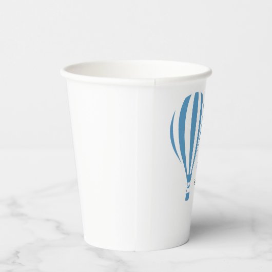 Blauwe Schattigee heteluchtballon Oh Boy Baby show Papieren Bekers (Rechts)