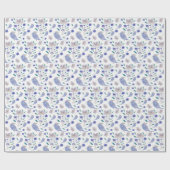 Blauwe Schattigee mus met een Pet Cadeaupapier (Vlak)