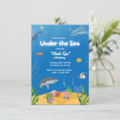 Blauwe Schattigee Oceaan Verjaardag Splash Of Fun Kaart (Staand voorkant)