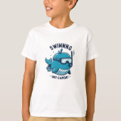 Blauwe Schattigee walvis Zwemmen Mijn Cardio Kind T-shirt (Voorkant)