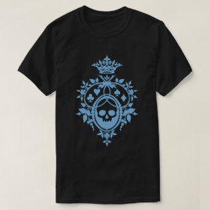 Blauwe schedel en kaartuitsteeksel T-shirt