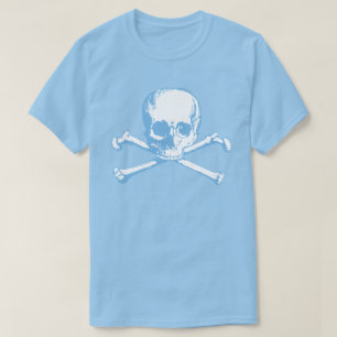 Blauwe schedel en kruisbeenderen t-shirt