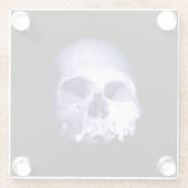 Blauwe schedel glazen onderzetter (Achterkant)