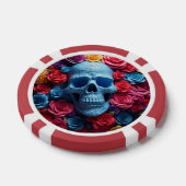 Blauwe schedel poker chips (Enkel)