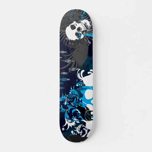 Blauwe schedel skateboard (Voorkant)