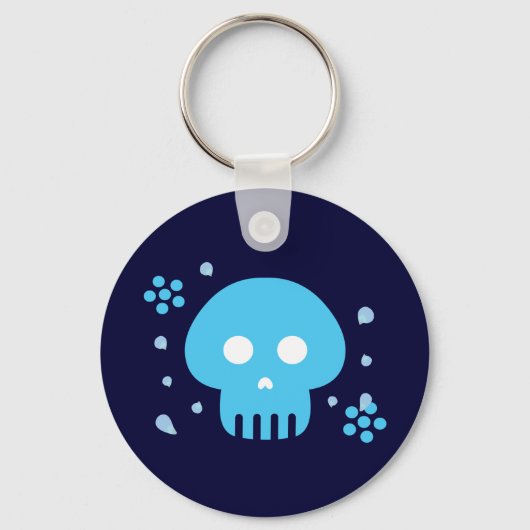Blauwe schedel sleutelhanger (Voorkant)