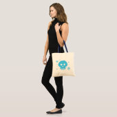 Blauwe schedel tote bag (Voorkant (model))