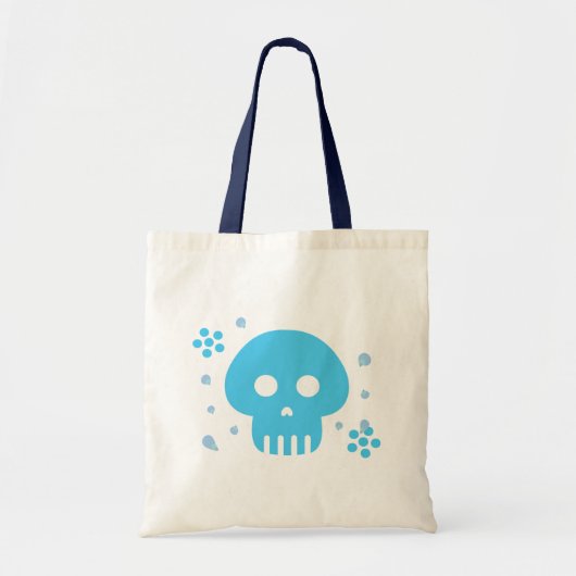 Blauwe schedel tote bag (Voorkant)