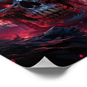 Blauwe schedel voor rood en Paarse verlichting Poster (Hoek)