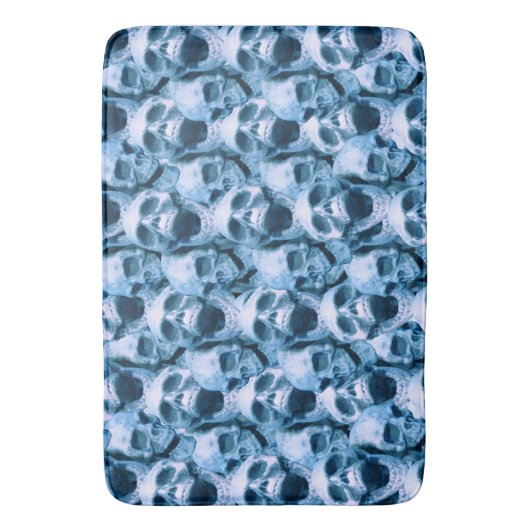 Blauwe schedels badmat (Voorkant Verticaal)