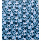 Blauwe schedels douchegordijn (Voorkant)