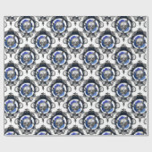 BLAUWE SCHEDELS  GRIEZELIG KERSTFEEST CADEAUPAPIER (Vlak)