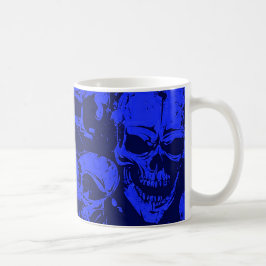 Blauwe schedels koffiemok