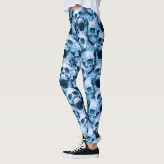 Blauwe schedels leggings (Links)