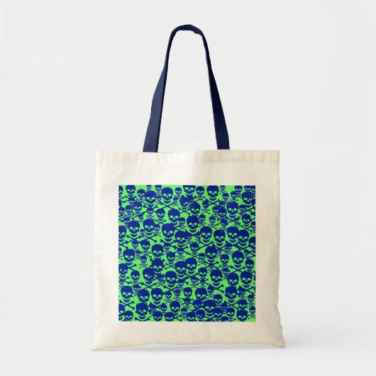 Blauwe schedels tote bag (Voorkant)