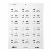 Blauwe scheepsanker etiket (Full Sheet)