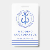 Blauwe scheepsanker | Huwelijksplanner Badge (Achterkant)