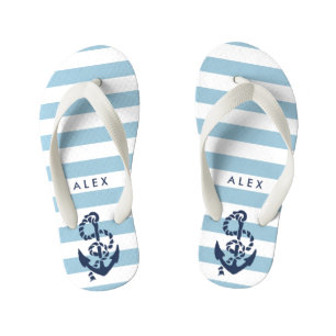 Blauwe Scheepsanker Jongens Slippers Kinder Teenslippers
