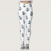 Blauwe scheepsankers leggings (Voorkant)