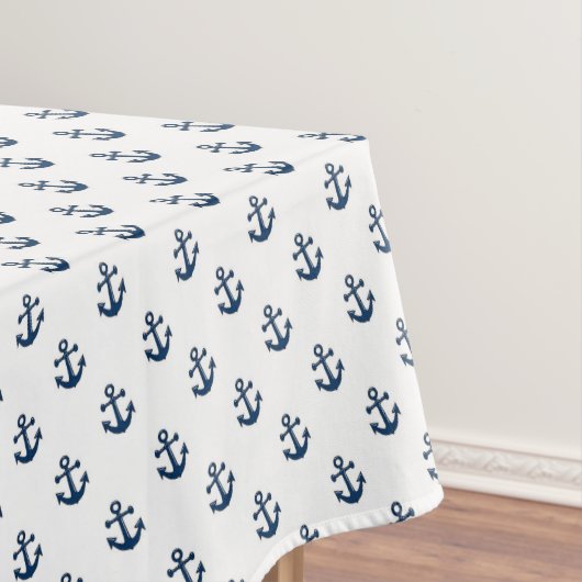 Blauwe scheepsankers tafelkleed (Voorbeeld)