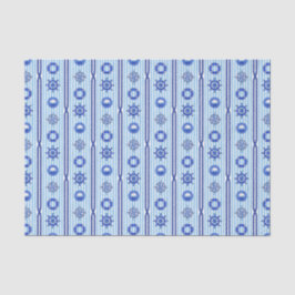 Blauwe scheepsstrepen met maritieme motieven tissuepapier