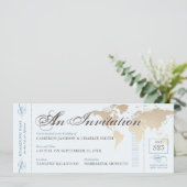  blauwe scheepvaartbestemming instapkaart in vita kaart (Staand voorkant)