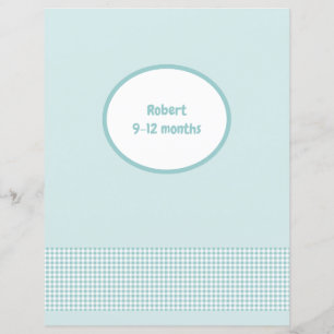 Blauwe scheidingspagina Gingham babyfotoalbum invo