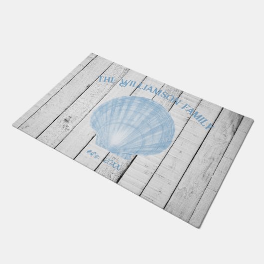 Blauwe schelp deurmat (Schuin)