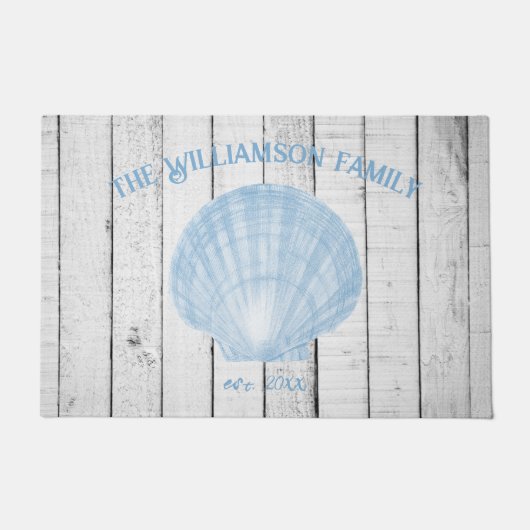 Blauwe schelp deurmat (Voorkant)