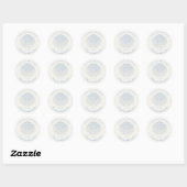 Blauwe schelp Doop dank je Ronde Sticker (Vel)