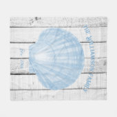 Blauwe  schelp- en rugleuning fleece deken (Voorkant (Horizontaal))